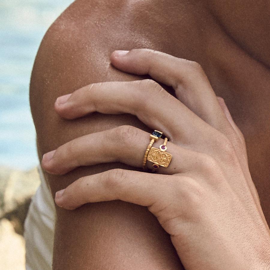 バイロンベイ発[TEMPLE OF THE SUN]*Ruby Seal*リング ゴールド TEMPLE OF THE SUN: RUBY SEAL RING - GOLD VERMEIL – moss grotto