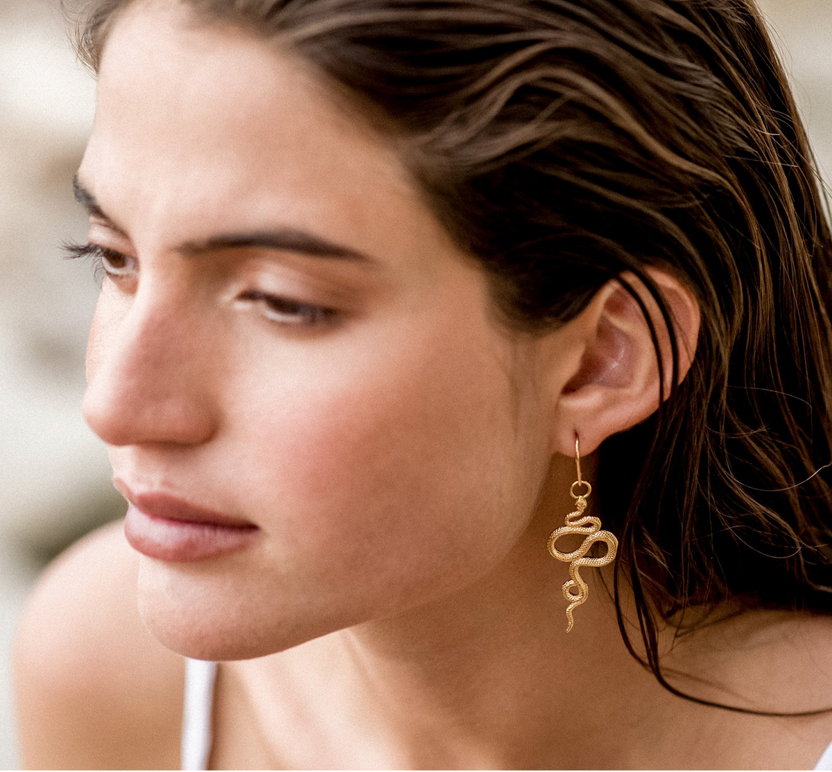 Temple Of The Sun - Snake Earrings - Gold – Three Stories