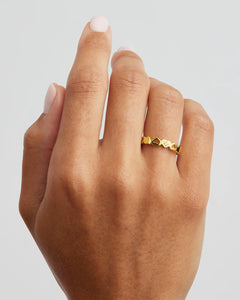 By Charlotte - Connected Hearts Ring - Gold