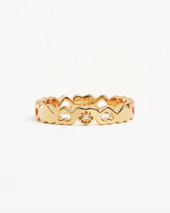 By Charlotte - Connected Hearts Ring - Gold