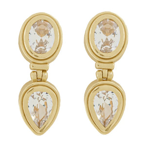 Cleopatra's Bling - Alembic Earrings in Zircon - Gold