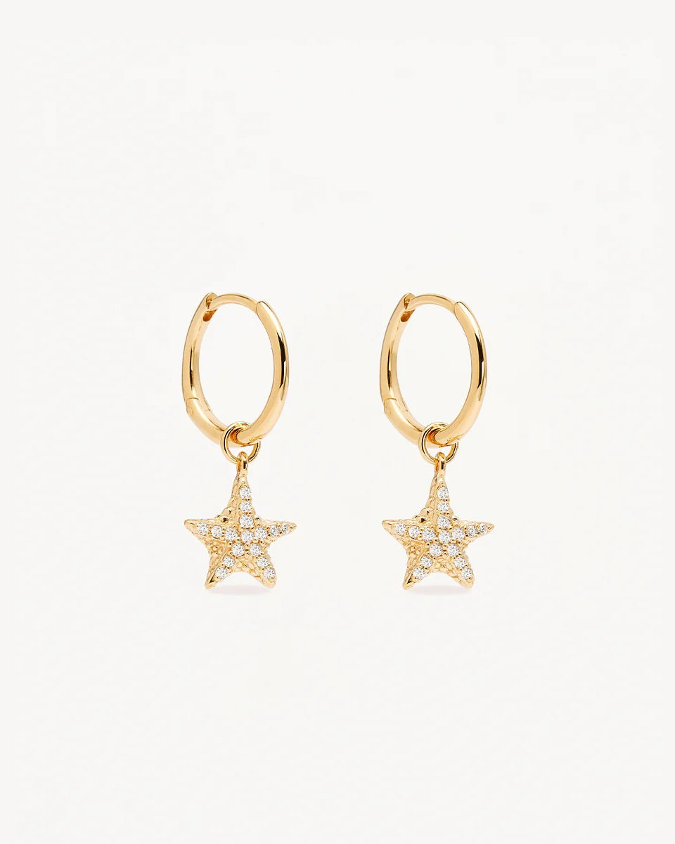 By Charlotte - By The Sea Starfish Hoops - Gold