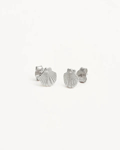 By Charlotte - By The Shore Shell Stud Earrings - Silver