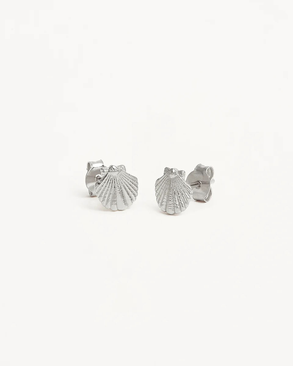 By Charlotte - By The Shore Shell Stud Earrings - Silver