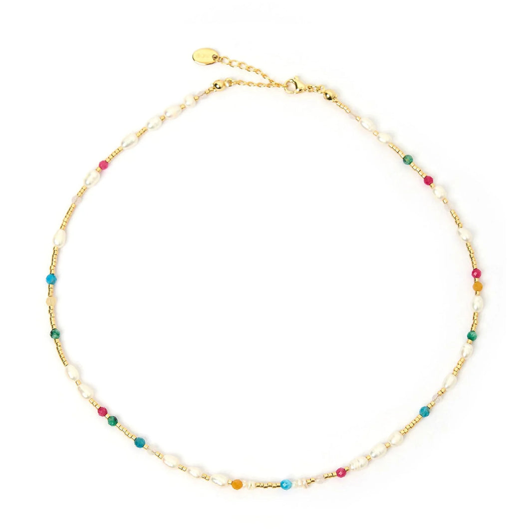 Arms Of Eve - Gemstone and Pearl Necklace