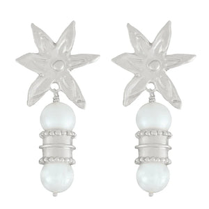 Cleopatra's Bling - Albedo Earrings in Pearl - Silver