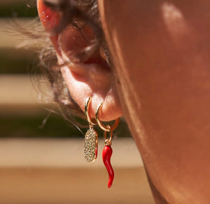 Arms of Eve - Cornicello Red Chilli Charm Earrings (Pair)