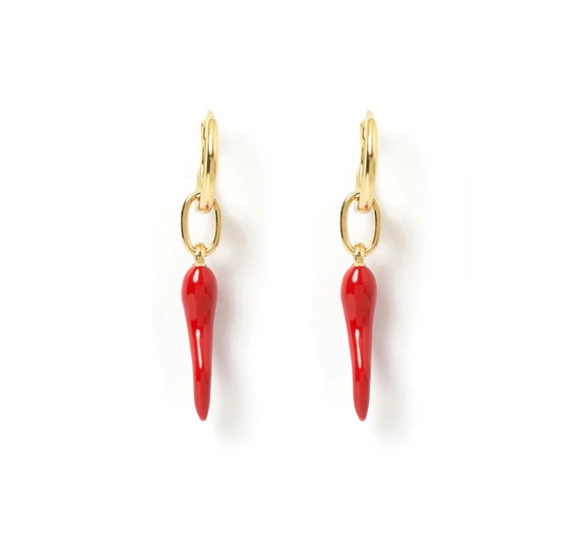 Arms of Eve - Cornicello Red Chilli Charm Earrings (Pair)