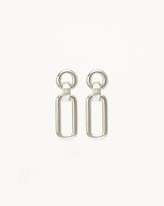 By Charlotte - Shield Drop Earrings - Silver