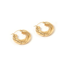 Load image into Gallery viewer, Arms Of Eve - Rizzo Gold Hoop Earrings
