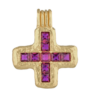 Cleopatra's Bling - Dashorst Necklace with Magenta Zircon - Gold