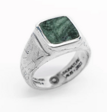 Load image into Gallery viewer, Merchants Of The Sun - Augustus Signet Green Marble - Silver
