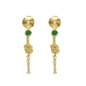 Cleopatra's Bling - Urraca Earrings with Jade - Gold