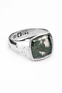 Lox & Chain - Creed Ring - Moss Agate