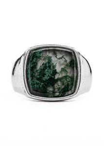 Lox & Chain - Creed Ring - Moss Agate