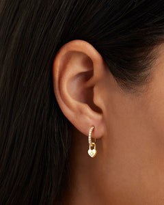 By Charlotte - Love Unlocked Padlock Hoops - Gold