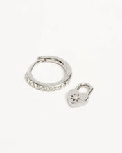Load image into Gallery viewer, By Charlotte - Love Unlocked Padlock Hoops - Silver
