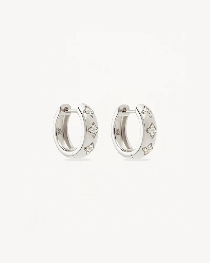 By Charlotte - Bloom With You Lotus Hoops - Silver
