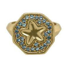 Load image into Gallery viewer, Cleopatra&#39;s Bling -  Endymion Ring - Blue/Gold
