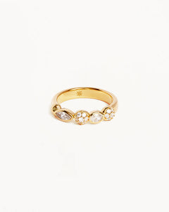 By Charlotte -  Protection of Eye Crystal Ring - Gold