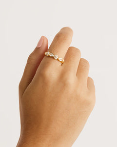 By Charlotte -  Protection of Eye Crystal Ring - Gold