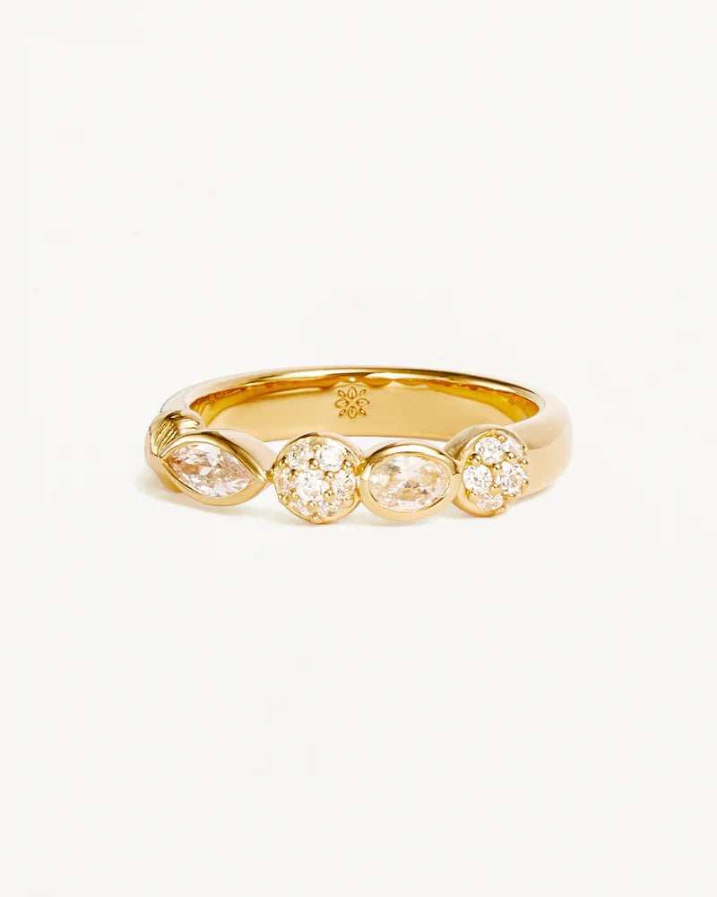 By Charlotte - Protection of Eye Crystal Ring - Gold