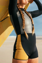 Load image into Gallery viewer, Atmosea - Back Zip Boy Leg Springsuit - Black Gold
