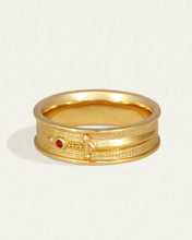 Load image into Gallery viewer, Temple of the Sun - Valor Ring Ruby - Gold
