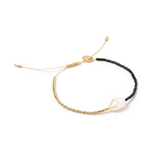 Arms Of Eve - Matilda Pearl and Glass Beaded Bracelet - Black