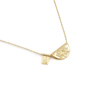 By Charlotte - Lotus And Little Buddha Necklace - Gold