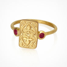 Load image into Gallery viewer, Temple Of The Sun - Ruby Seal Ring - Gold
