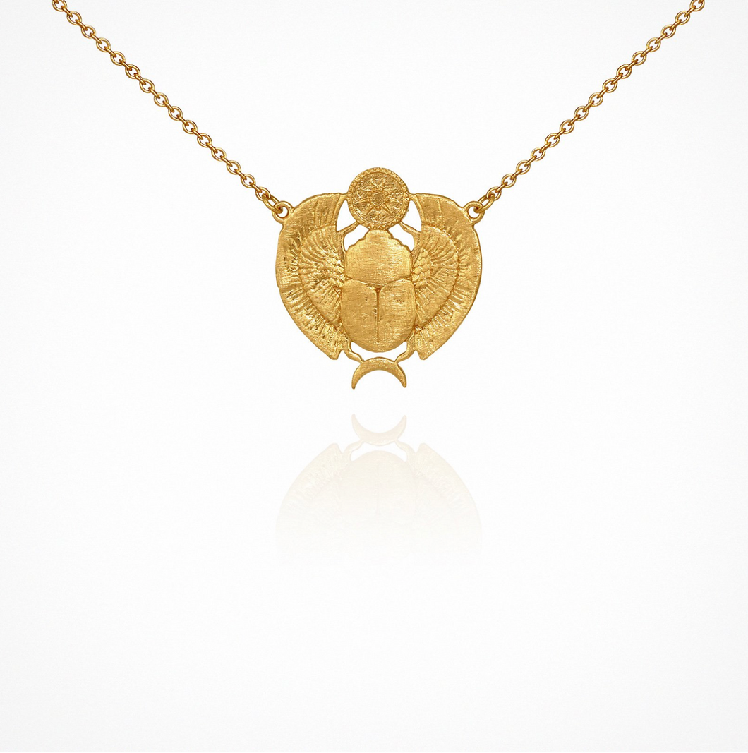 Temple Of The Sun - Scarab Necklace - Gold