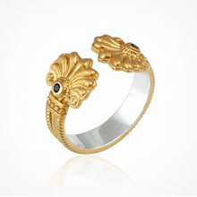 Load image into Gallery viewer, Temple Of The Sun - Isabel Black Sapphire Ring - Gold
