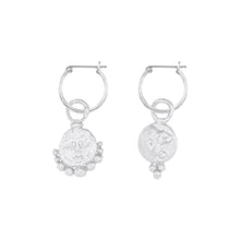 Load image into Gallery viewer, Cleopatra&#39;s Bling - Gorgoneion Lion Hoops - Silver
