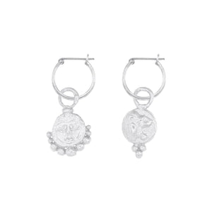 Cleopatra's Bling - Gorgoneion Lion Hoops - Silver