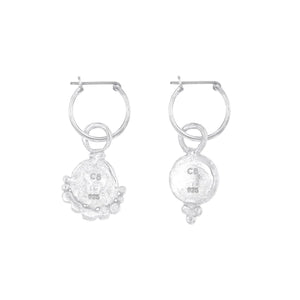Cleopatra's Bling - Gorgoneion Lion Hoops - Silver