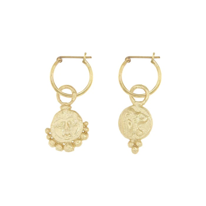 Cleopatra's Bling - Gorgoneion Lion Hoops - Gold