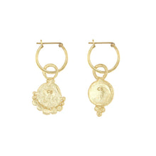 Load image into Gallery viewer, Cleopatra&#39;s Bling - Gorgoneion Lion Hoops - Gold
