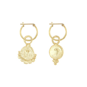 Cleopatra's Bling - Gorgoneion Lion Hoops - Gold