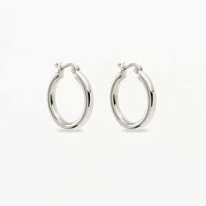 By Charlotte - Sunrise Large Hoops - Silver