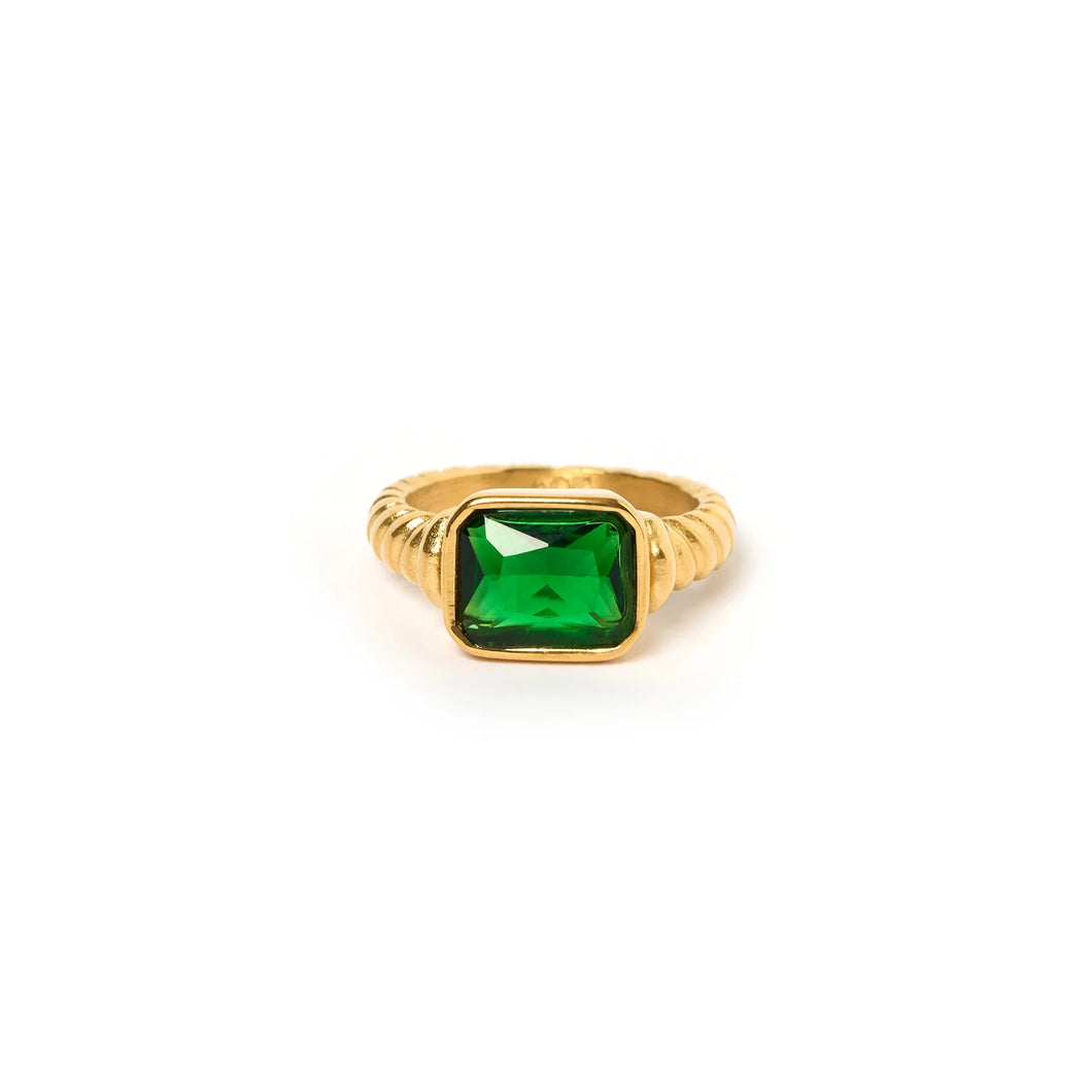 Arms Of Eve - Cleopatra Ring - Gold / Emerald