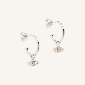 By Charlotte - Eye of Intuition Hoops - Silver
