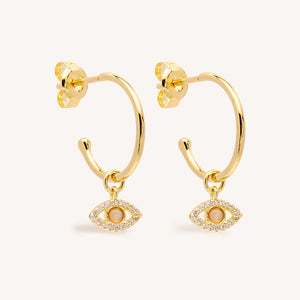By Charlotte - Eye of Intuition  Hoops - Gold