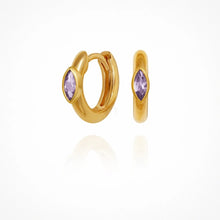 Load image into Gallery viewer, Temple Of The Sun - Chrysalis Earrings - Amethyst / Gold
