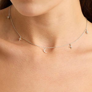 By Charlotte - To The Moon And Back Choker - Silver