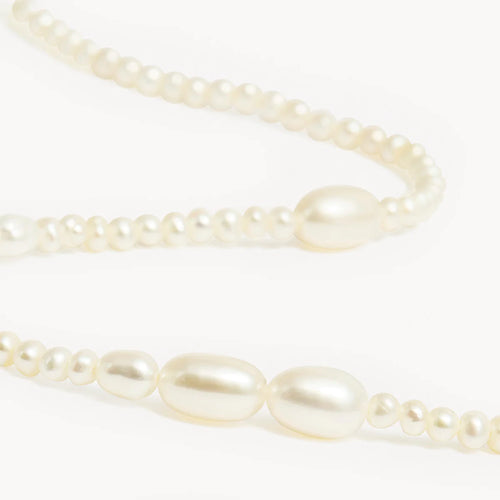 By Charlotte - Lunar Light Pearl Choker - Gold