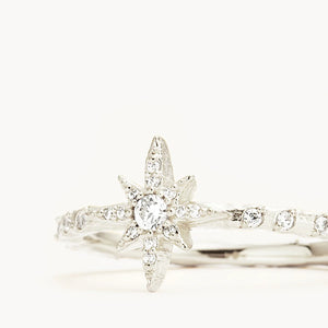 By Charlotte - Dancing in Starlight Ring - Silver