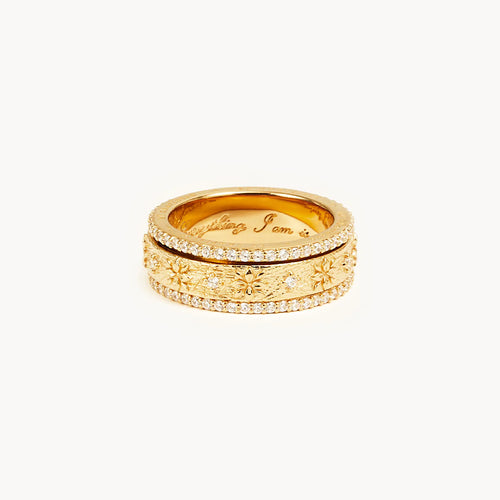 By Charlotte - I Am Enough Spinning Meditation Ring - Gold