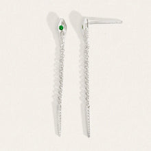 Load image into Gallery viewer, Temple Of The Sun - Althea Emerald Earrings - Silver
