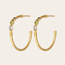 Load image into Gallery viewer, Temple of the Sun - Halia Hoops - Gold
